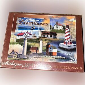 Michigan  Lighthouses 500 Pc Puzzle Penrod/Hiawatha 18 X 24‎ New Sealed